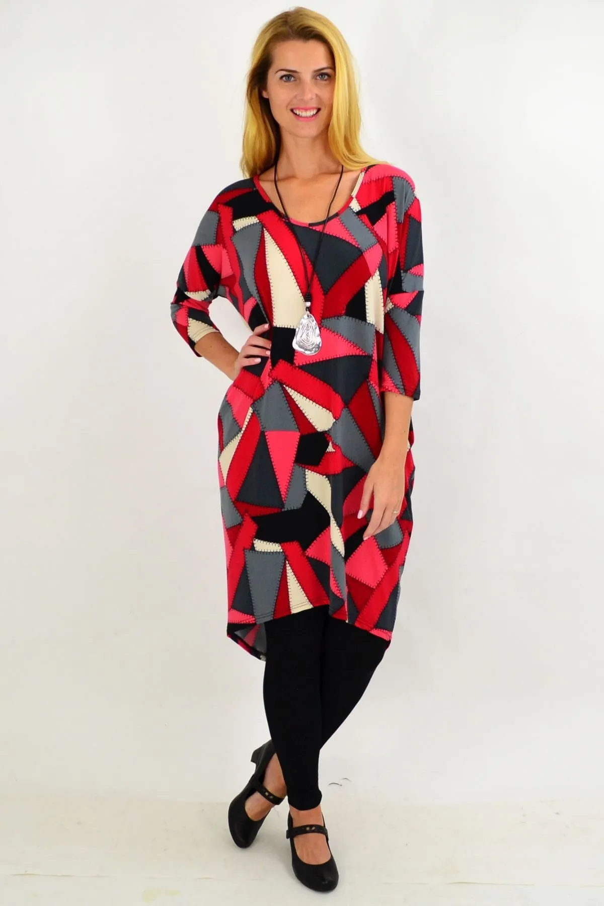 Patch Work Hi Low Tunic Dress