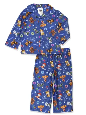 Paw Patrol Toddler Kids Flannel Coat Style Pajamas Set