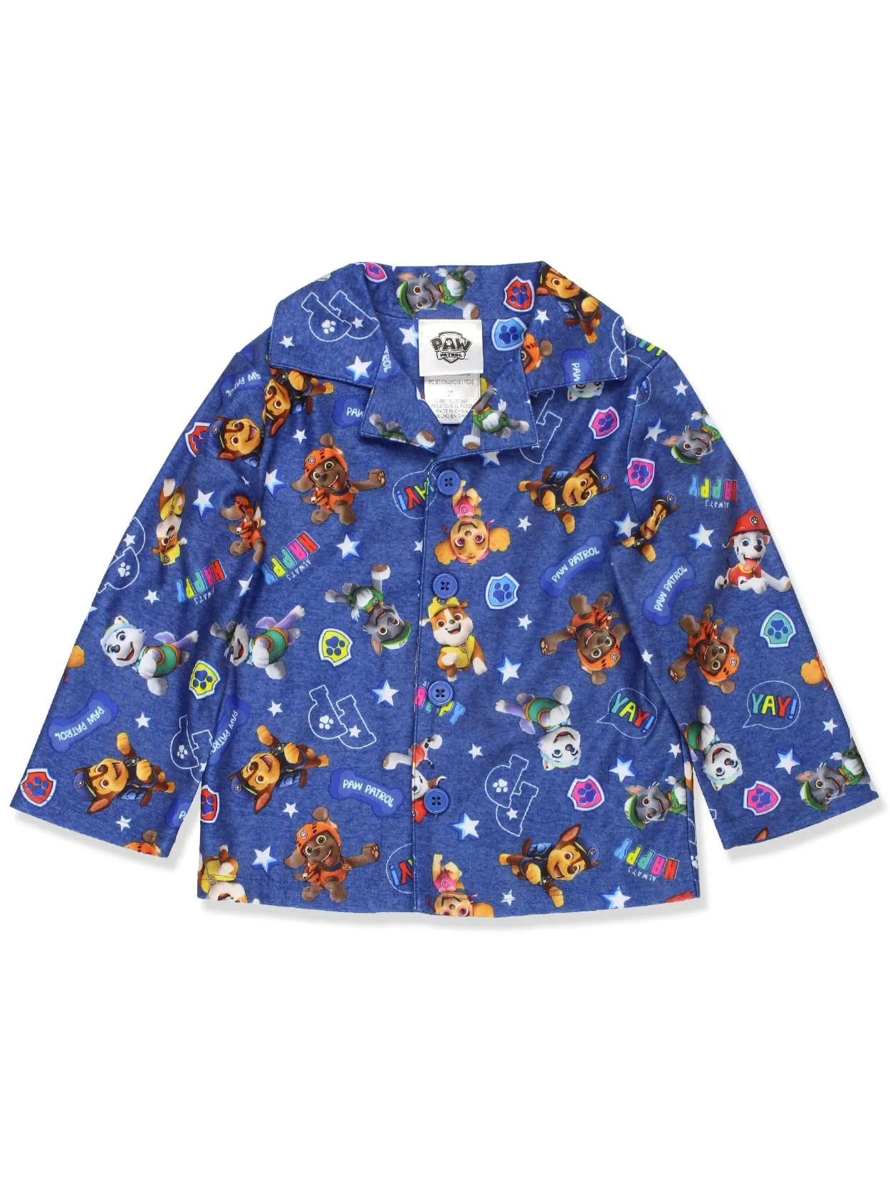 Paw Patrol Toddler Kids Flannel Coat Style Pajamas Set