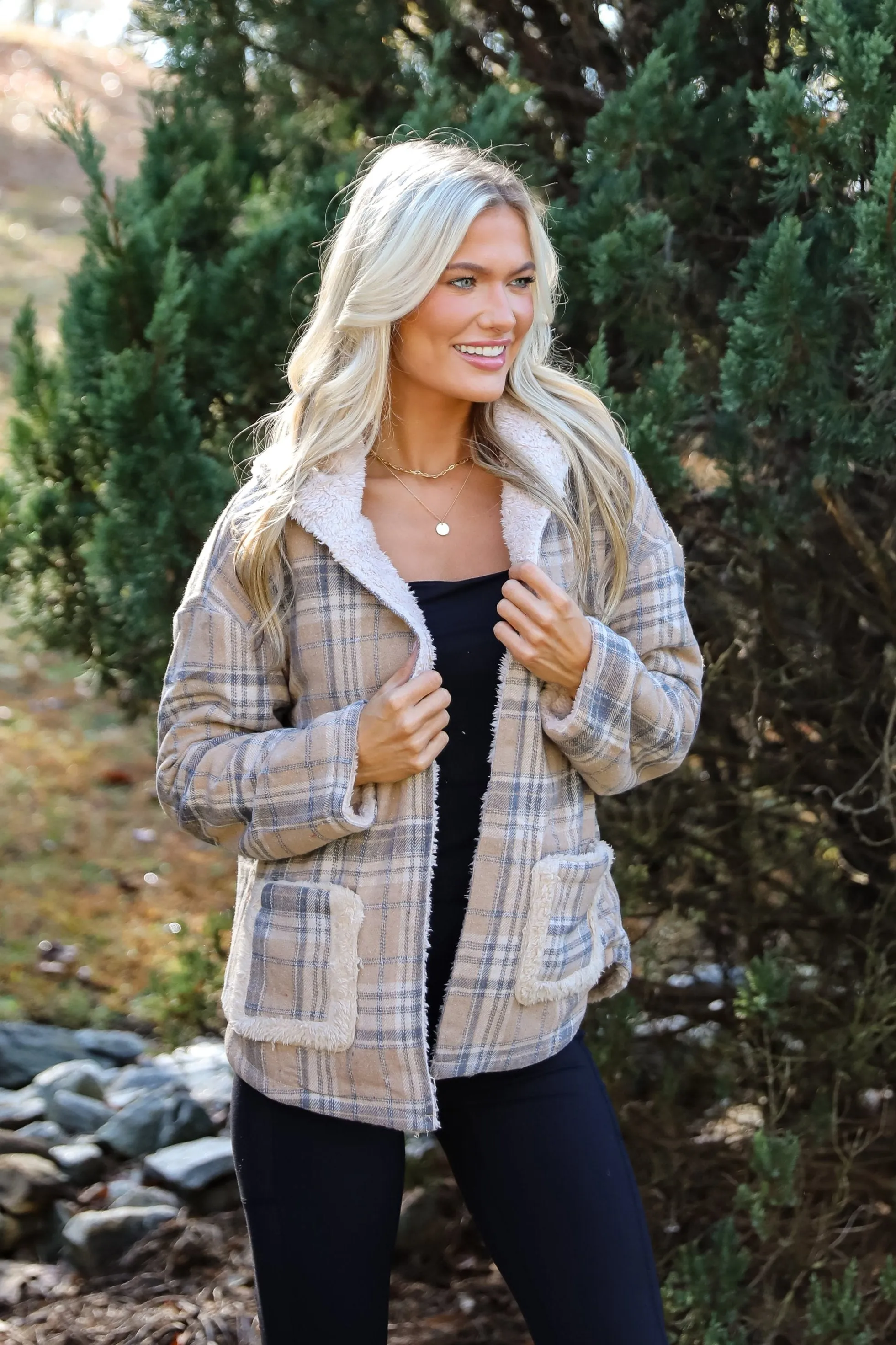 Perfected Comfort Reversible Sherpa Plaid Jacket - DOORBUSTER