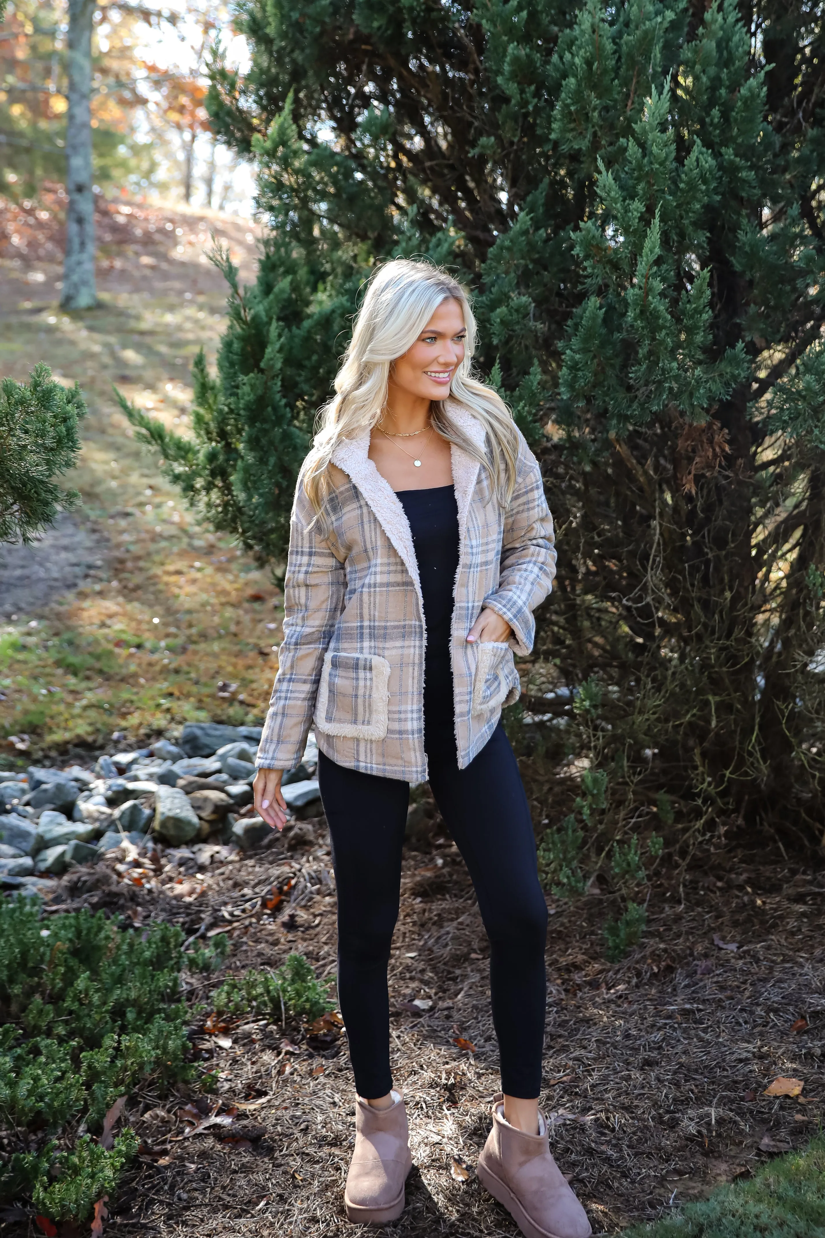 Perfected Comfort Reversible Sherpa Plaid Jacket - DOORBUSTER