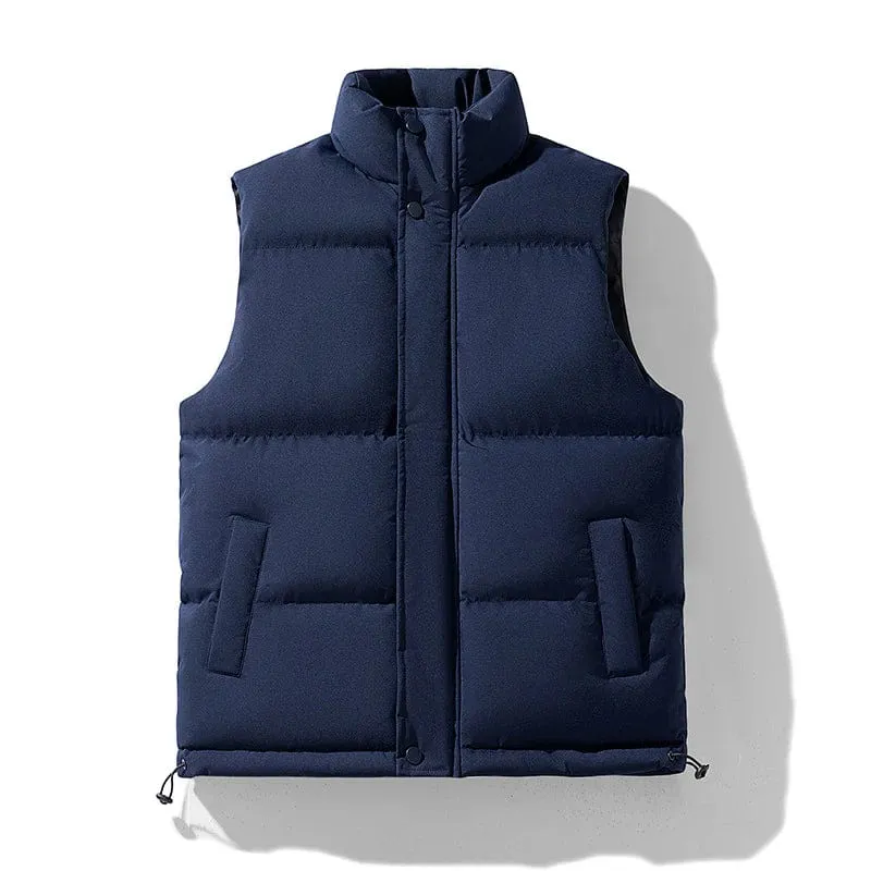 Plus Size Unisex  Stand Collar Thick Winter Cotton Vest-BYF998