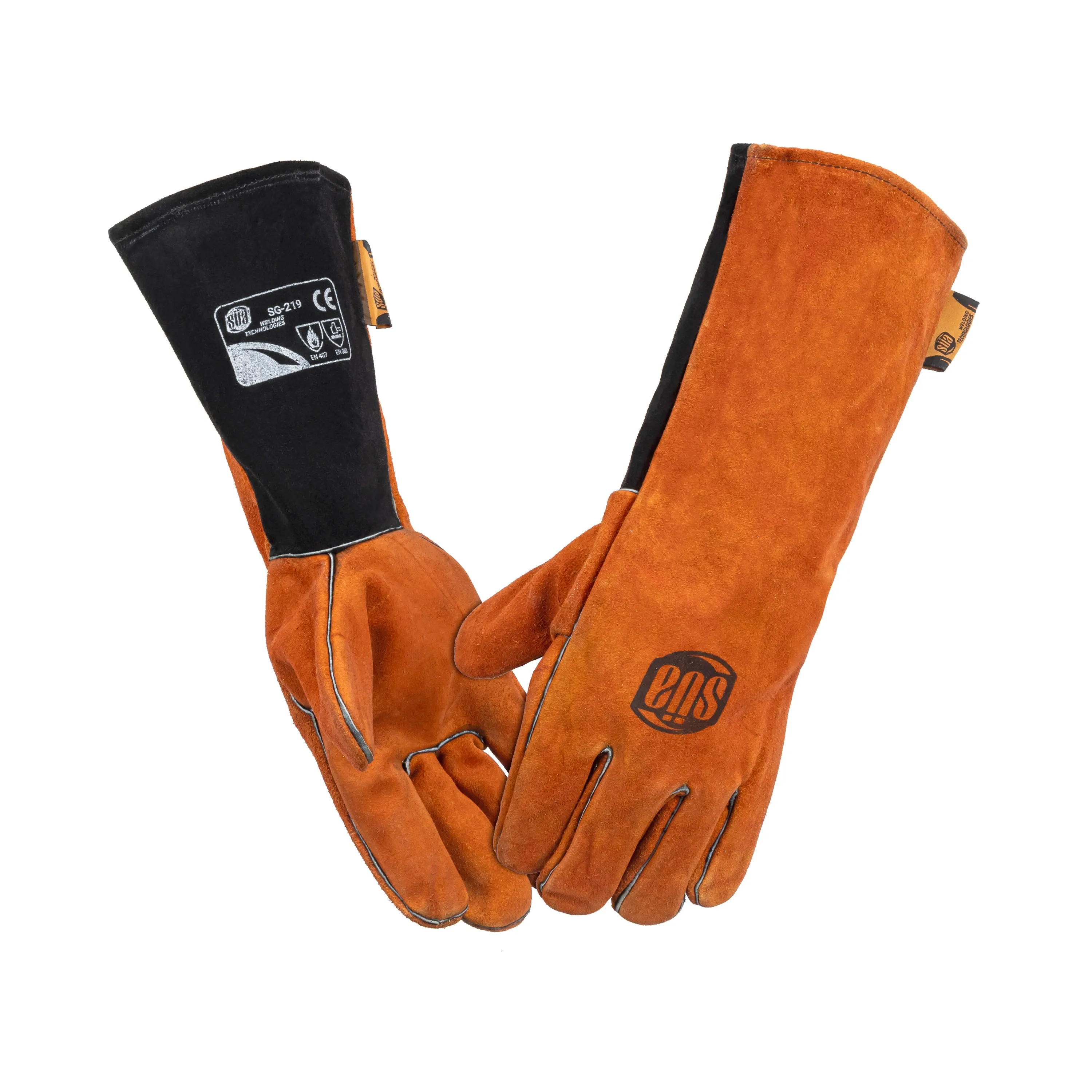 Premium Split Leather Welding Gloves - Back Single Piece - Full Cotton Fleece Lining  Size L