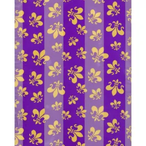 Purple and Gold Fleur de Lis Scarf