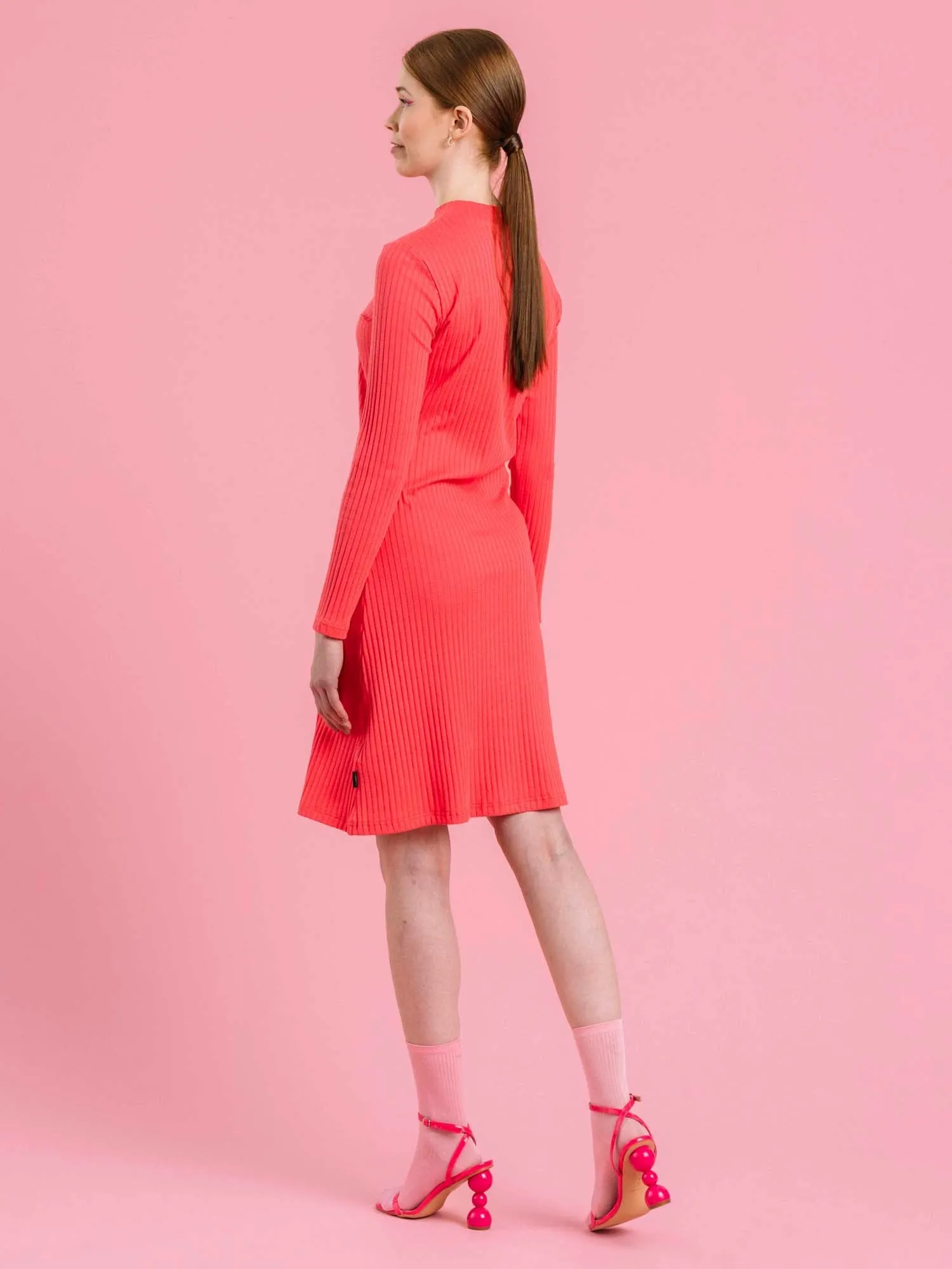 Ramona Dress Coral Pink Rib