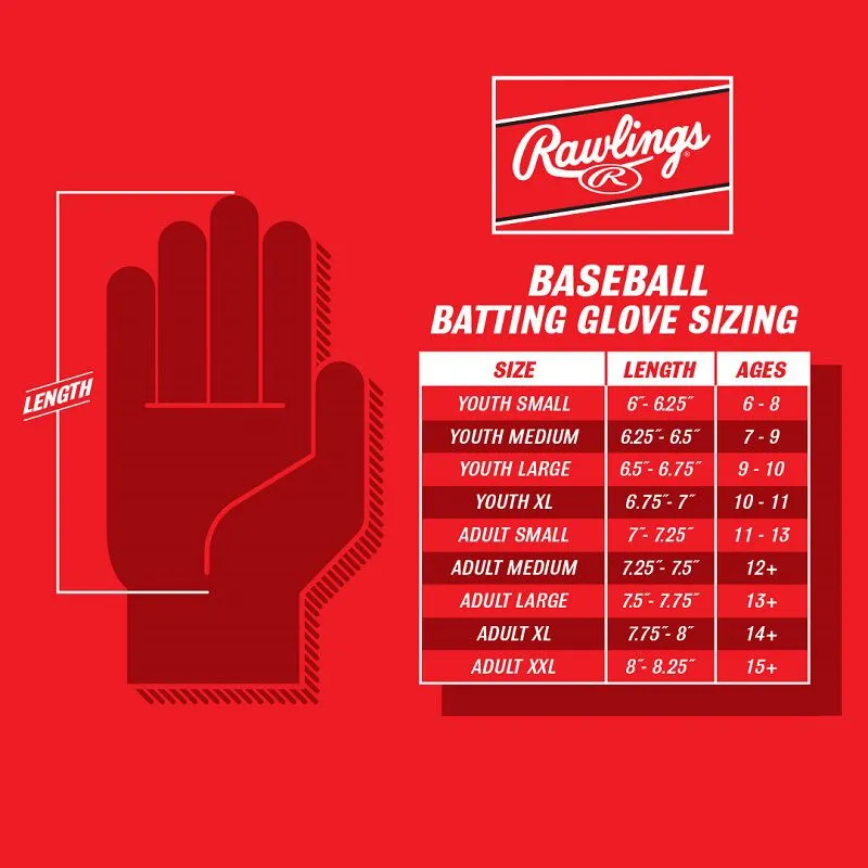 Rawlings Workhorse Batting Gloves | Adult | Mint