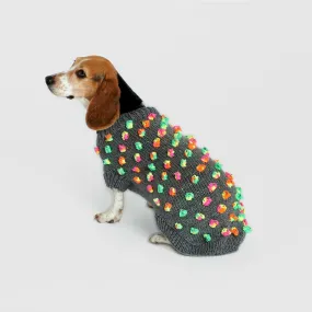 Red Heart Bobble Kaleidoscope Knit Dog Coat