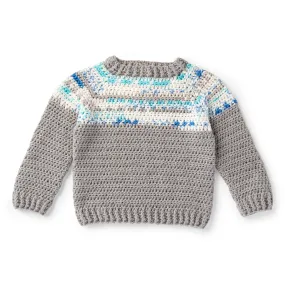 Red Heart Crochet Boy's Fair Isle Pullover