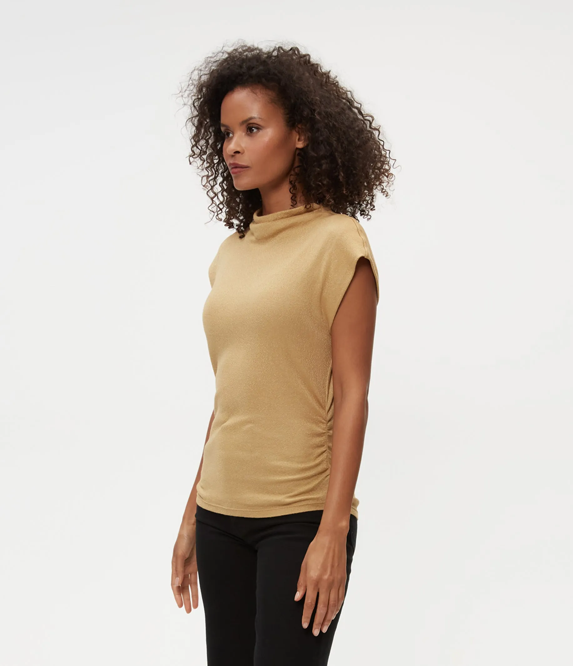 Reese Shine Power Shoulder Top