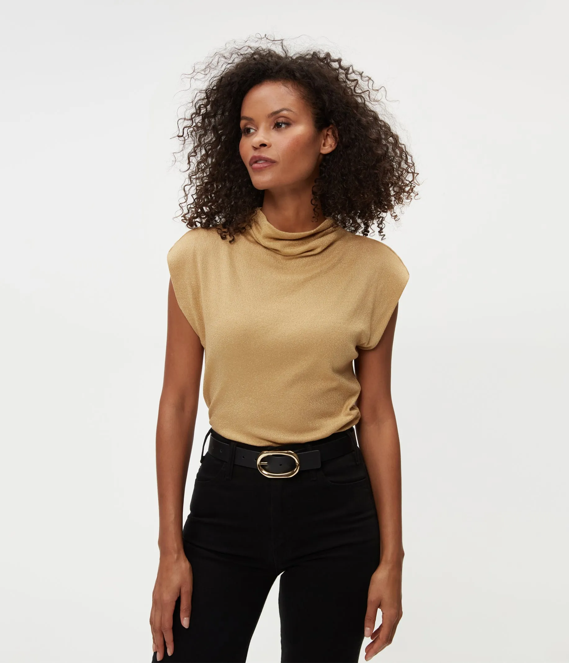 Reese Shine Power Shoulder Top