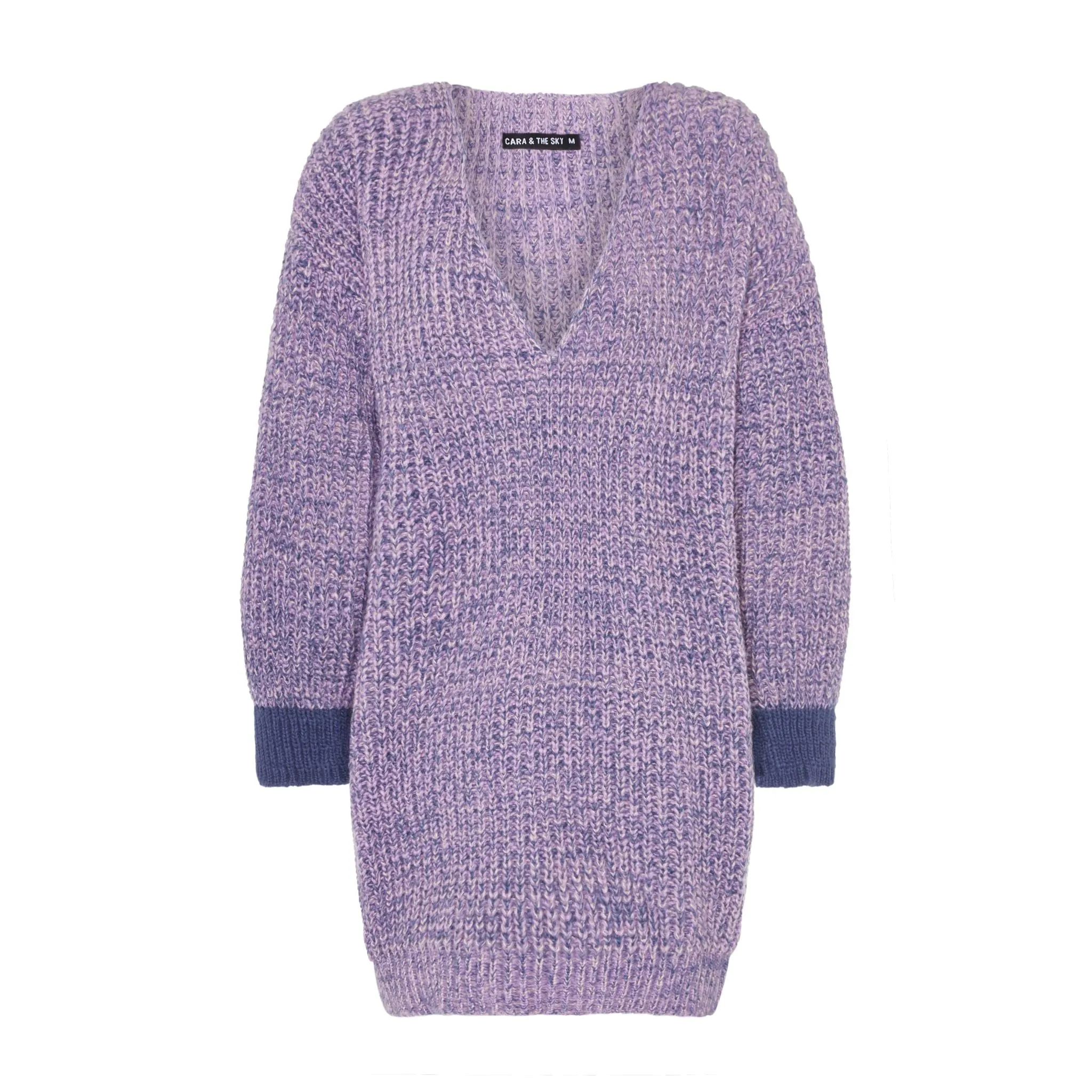 RESALE | Rosie V Neck Twist Tunic Knit Jumper - Lilac