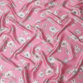 Rose Garden Silk Satin Fabric - Italian-Made, 140cm Wide - Purchase Premium Fabrics Online-D18318