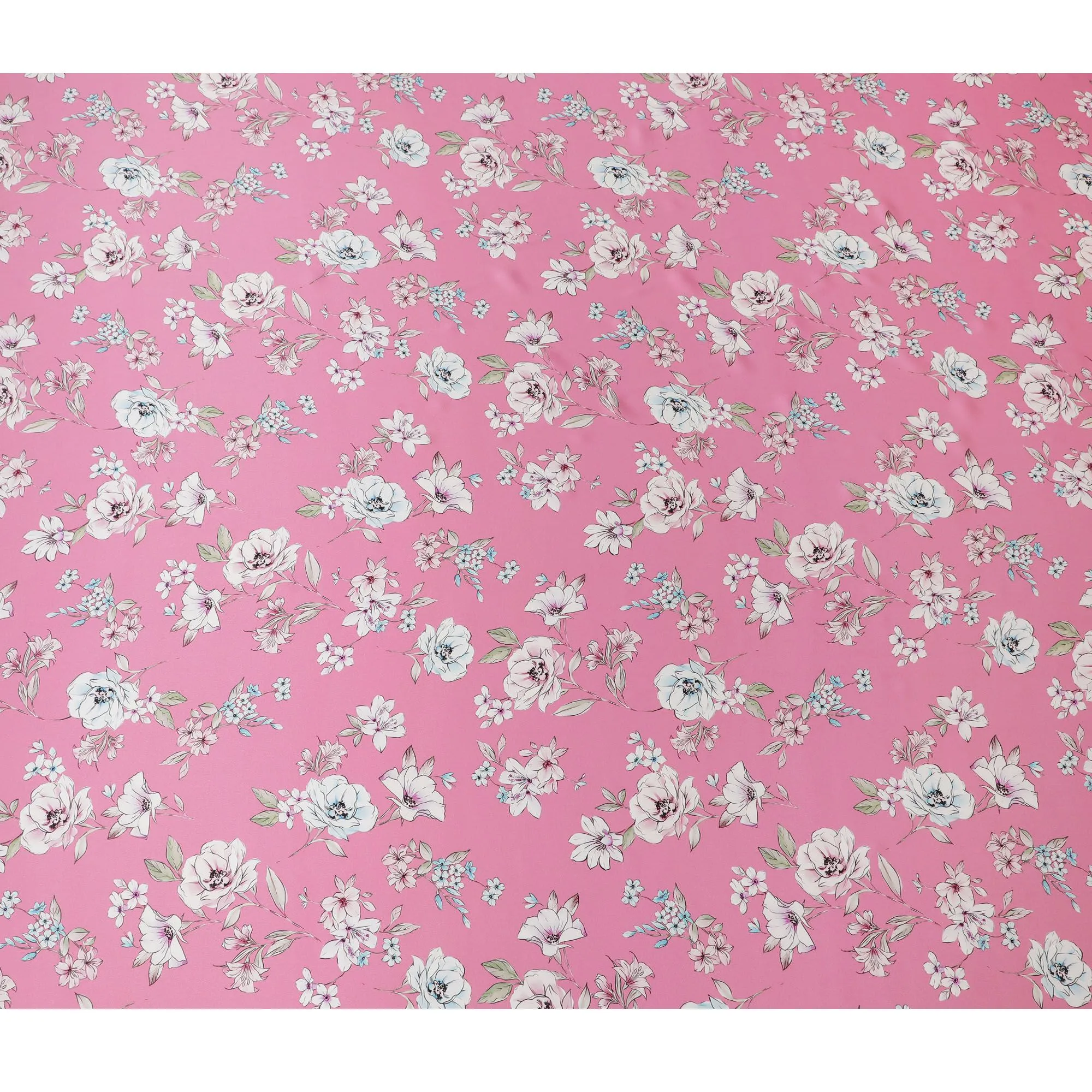 Rose Garden Silk Satin Fabric - Italian-Made, 140cm Wide - Purchase Premium Fabrics Online-D18318