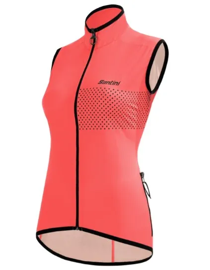 Santini Women's Guard Nimbus Rainproof Wind Vest - Granatina Coral Pink