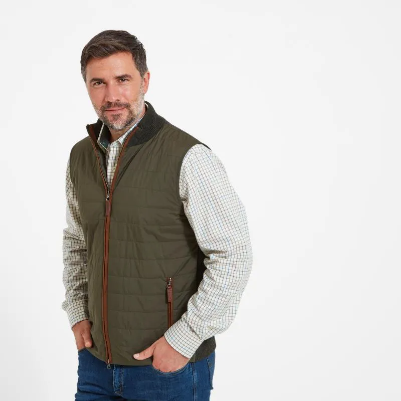 Schoffel Hybrid Lambswool Aerobloc Mens Gilet - Loden