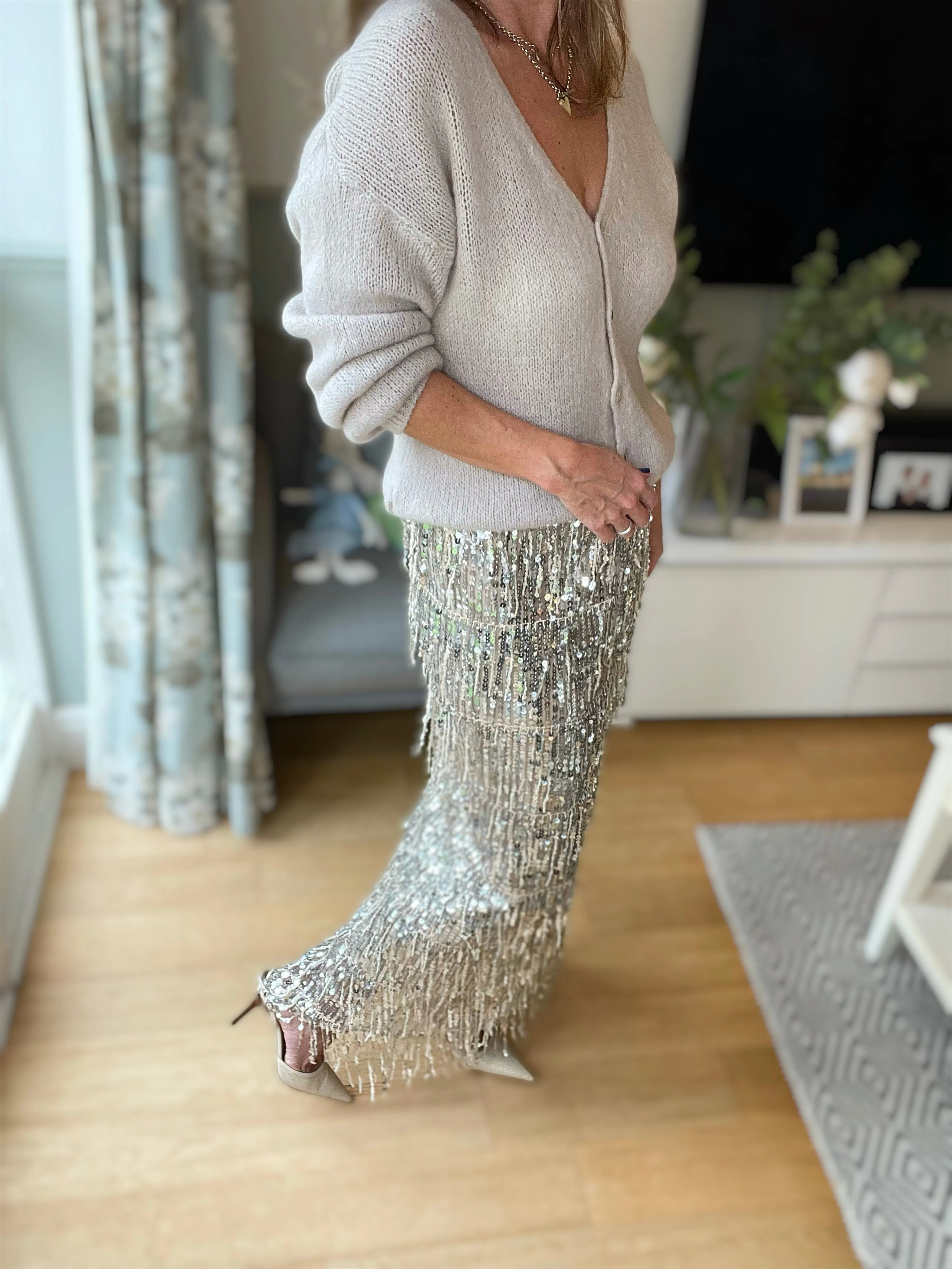 Sequin tassel skirt