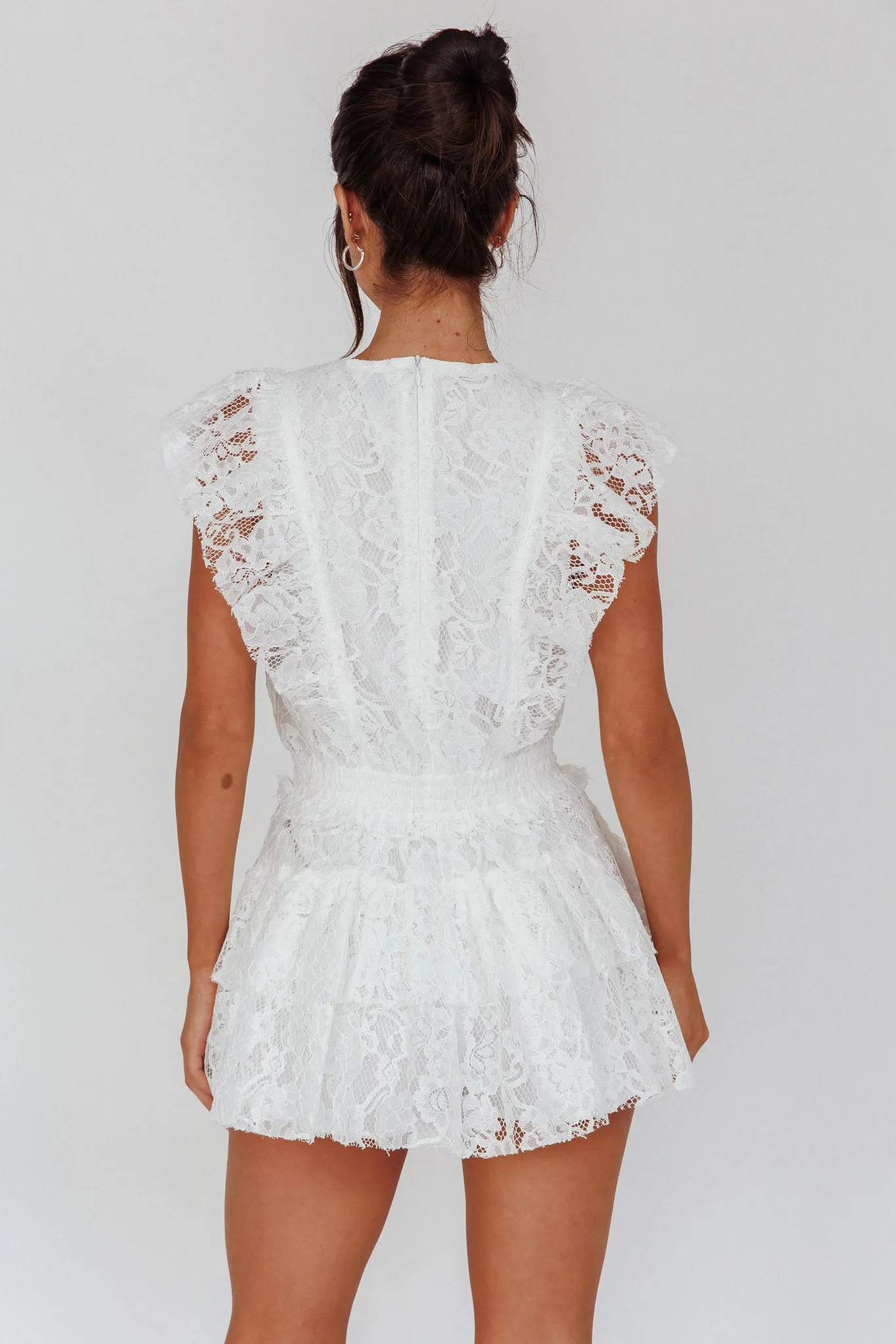 Sevila Sleeveless Lace Romper White