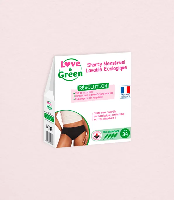 Shortys Menstruels Lavables Écologiques - XXS à XXL