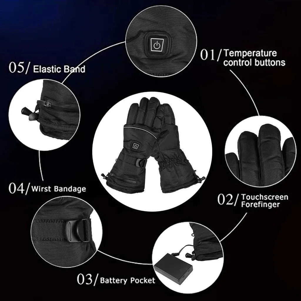 Sidiou Group Anniou Electric Heat Glove Adjustable Temperature Heated Gloves Motorcycle Riding Thermal Ski Gloves