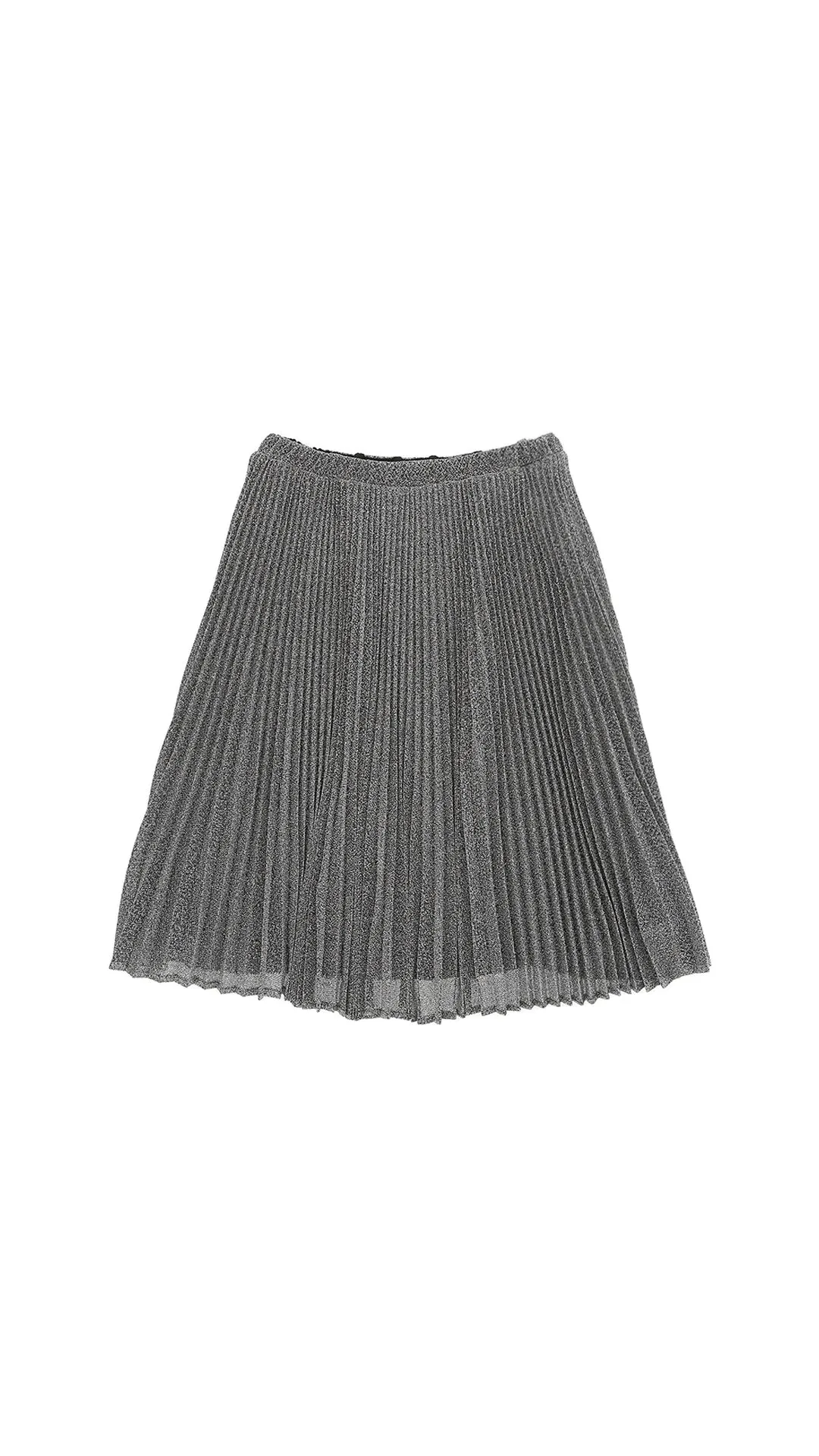 Silver Pleated Frill Skirt