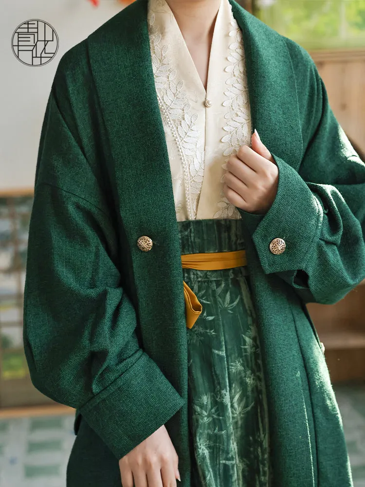 Slytherin 斯莱特林 Modernized Hanfu Zhiju Double Breasted Coat