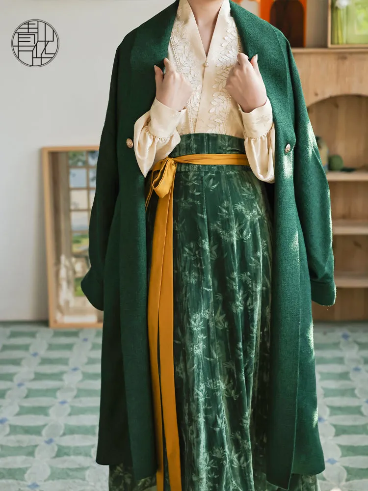 Slytherin 斯莱特林 Modernized Hanfu Zhiju Double Breasted Coat