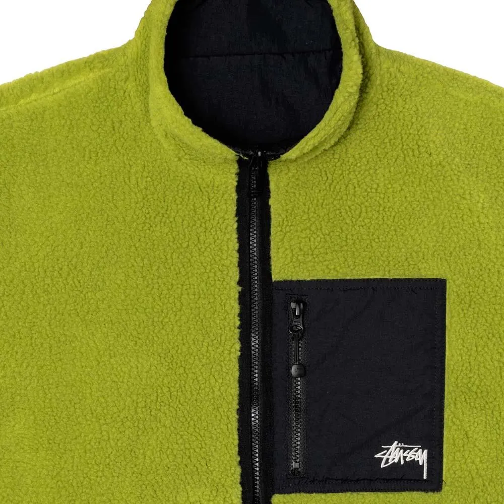 Stussy Sherpa Reversible Jacket Moss Green