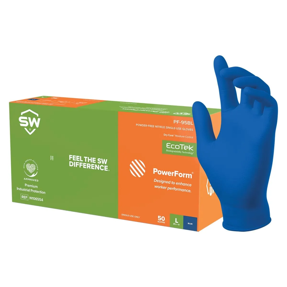 SW Sustainability 6-mil Nitrile Gloves with Dry Core, 50pk