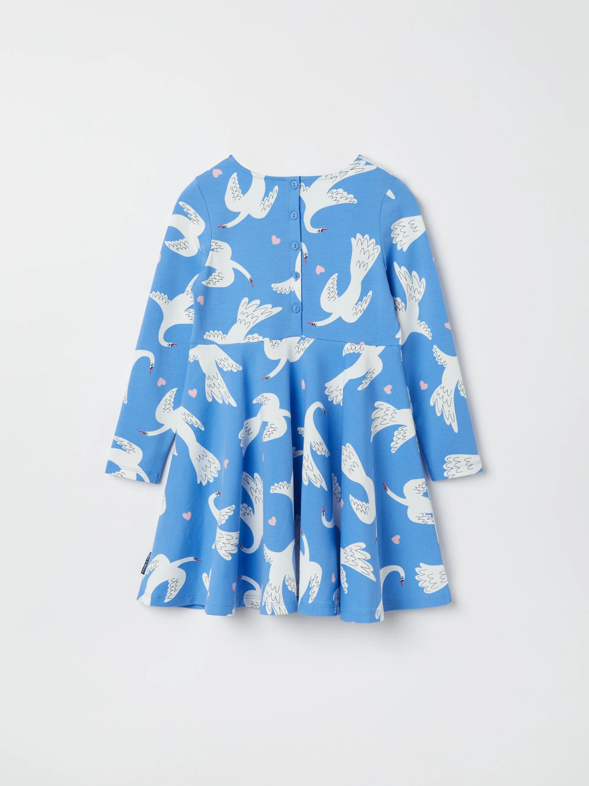 Swan Print Kids Dress