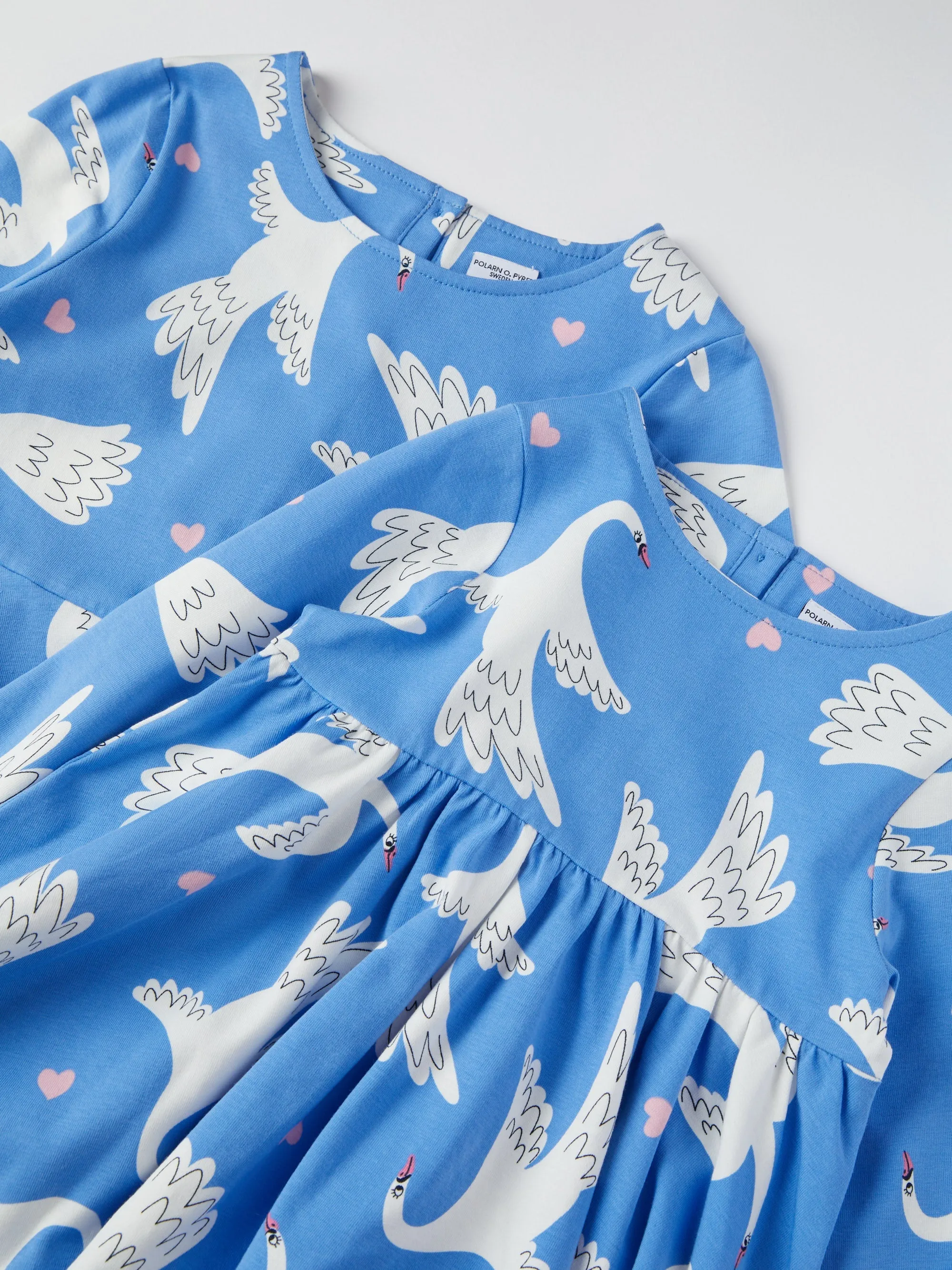 Swan Print Kids Dress