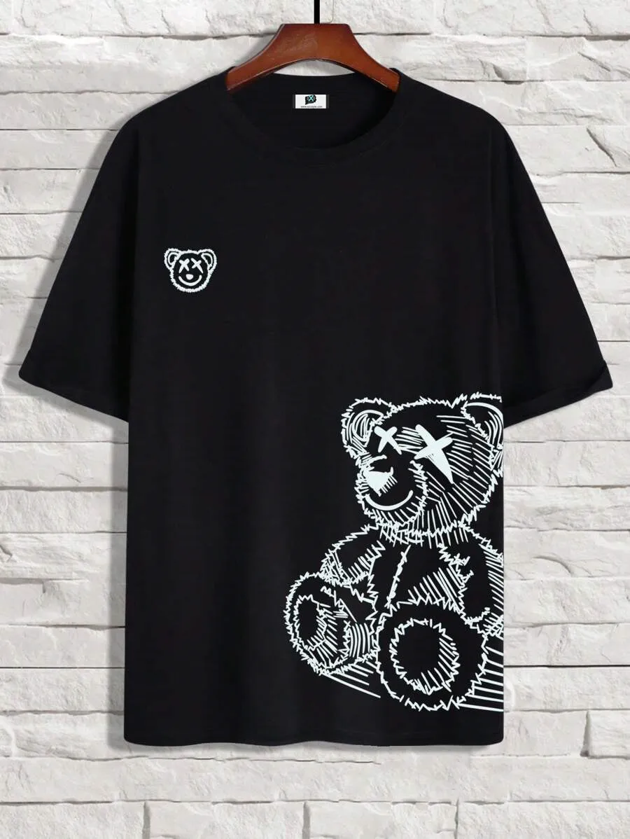 SXV  'TEDDY S’ kawaii Printed Cool Aesthetic Oversized Baggy T-shirt