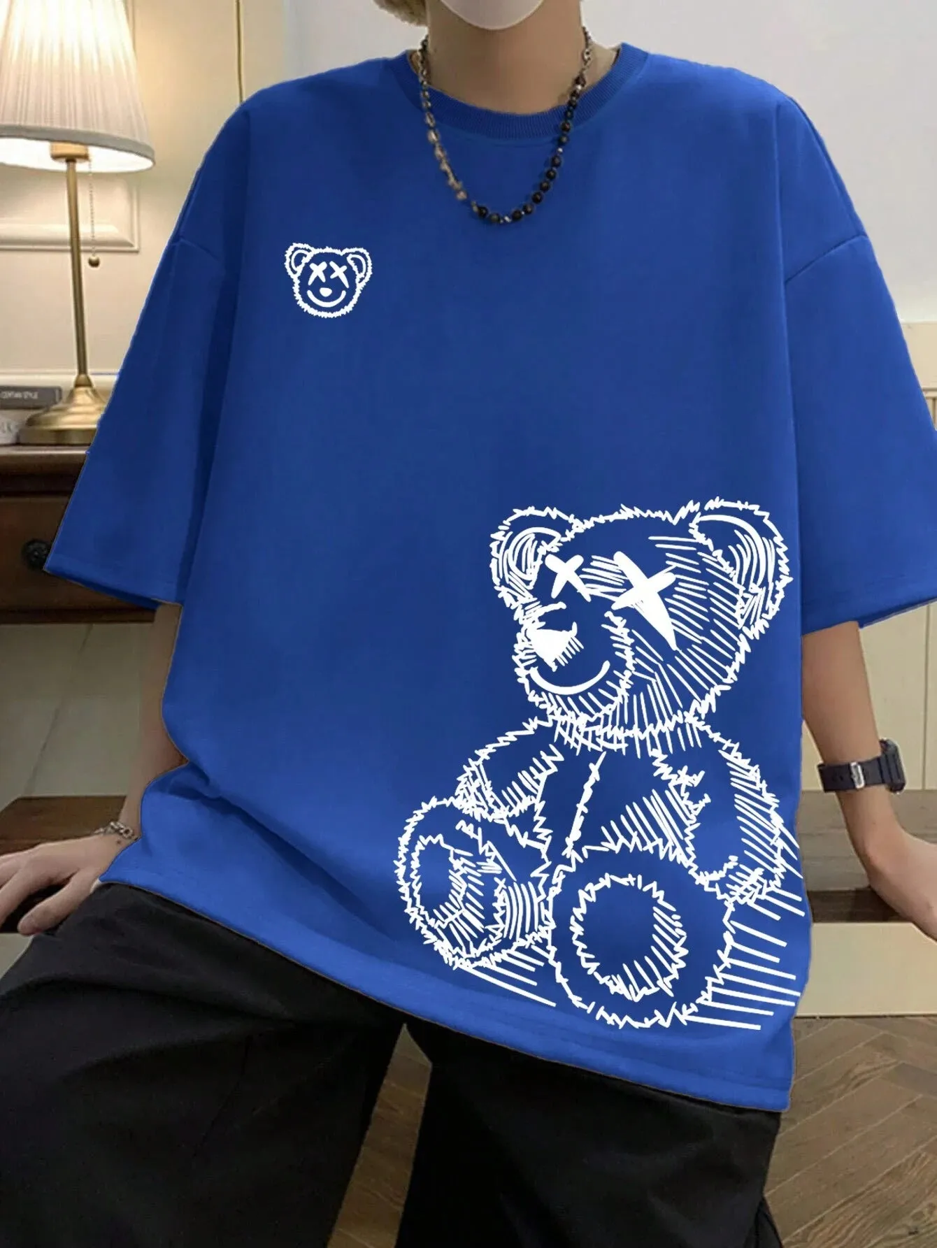 SXV  'TEDDY S’ kawaii Printed Cool Aesthetic Oversized Baggy T-shirt