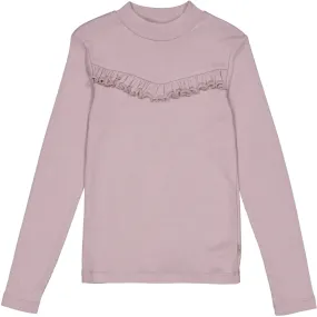 T-Shirt Rib Ruffle - dusty lavender