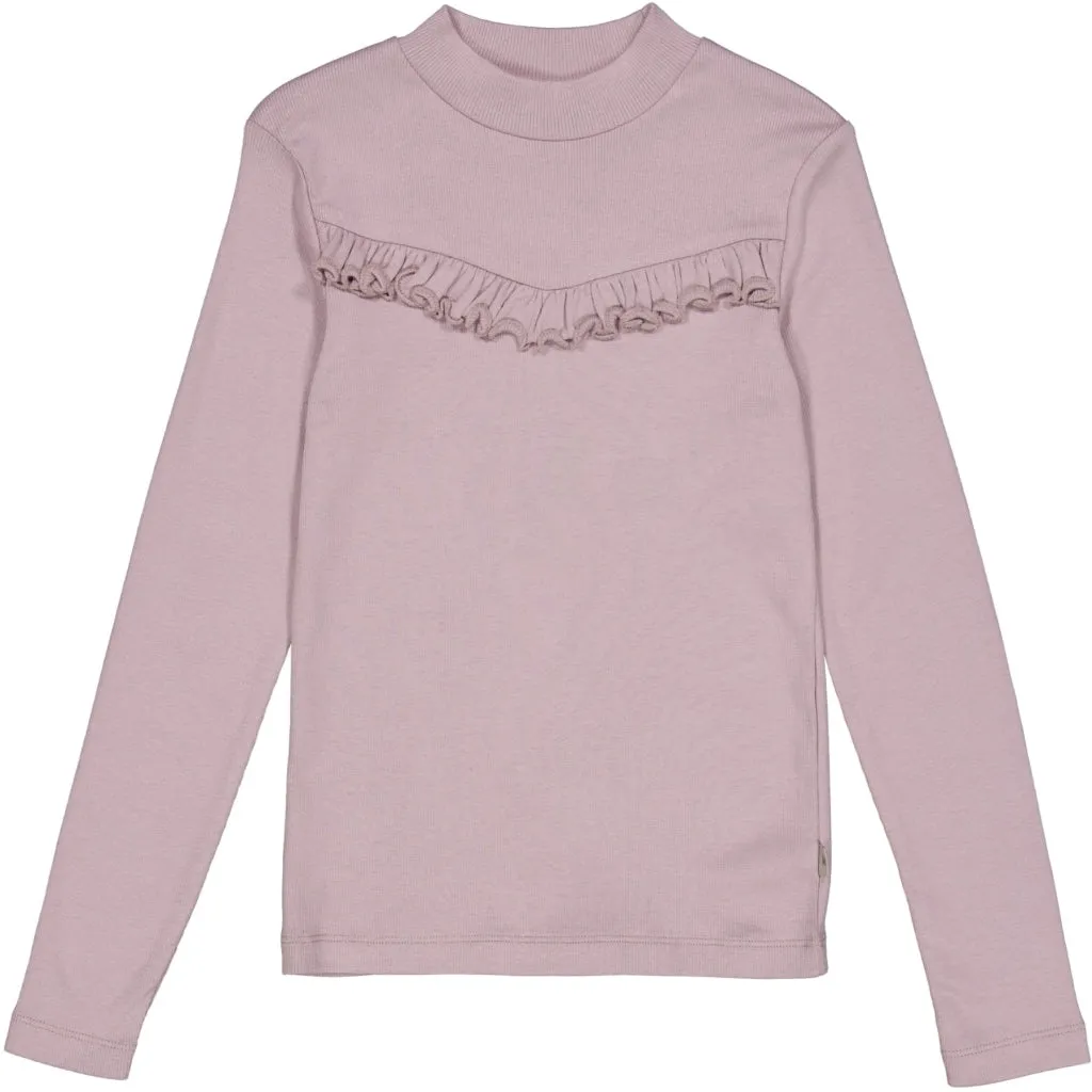 T-Shirt Rib Ruffle - dusty lavender