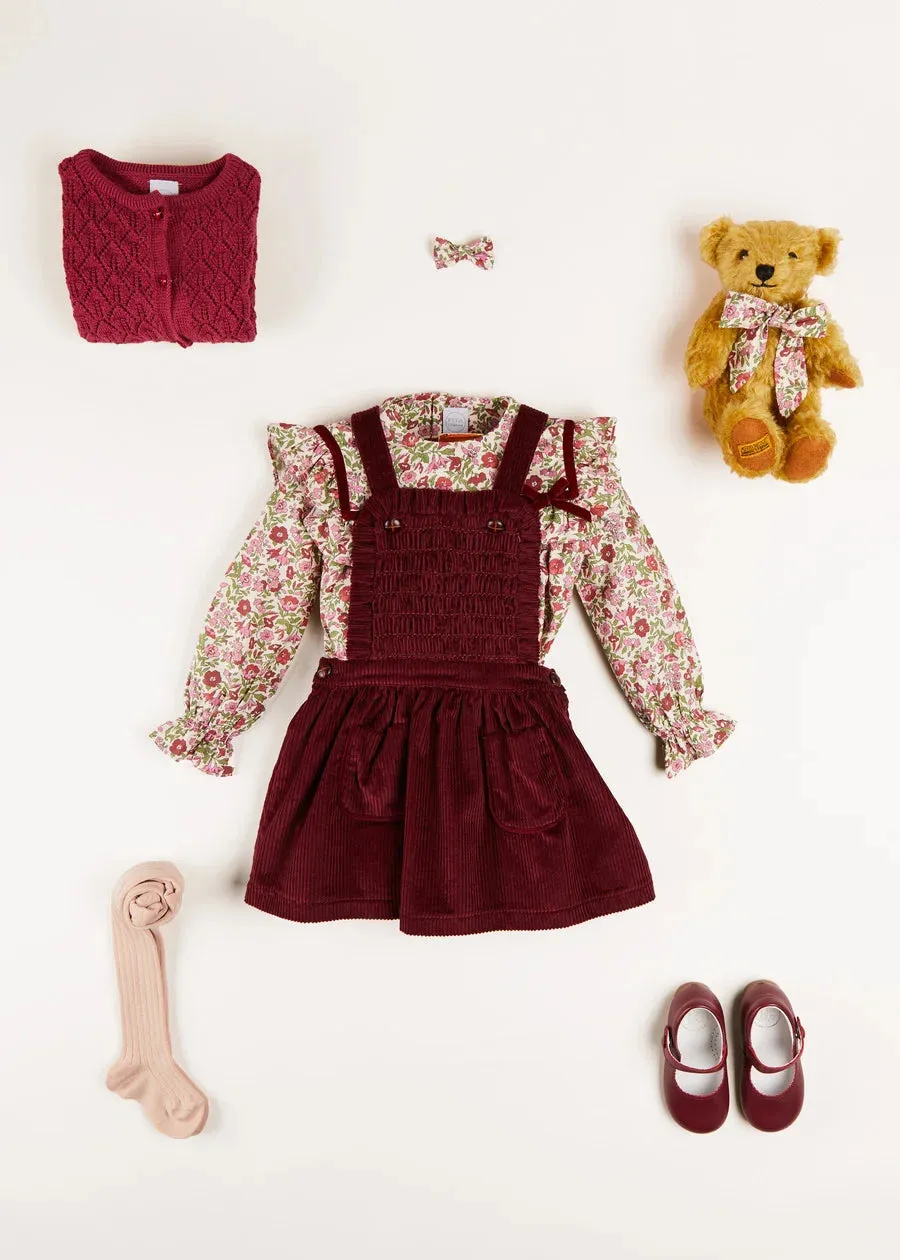 The Burgundy Corduroy Skirt Baby Girl Look