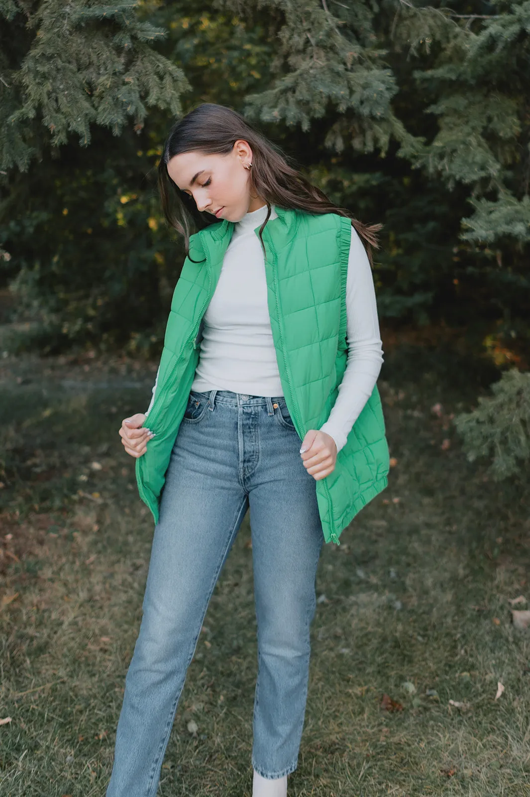 The Ryker Puffer Vest - Kelly Green