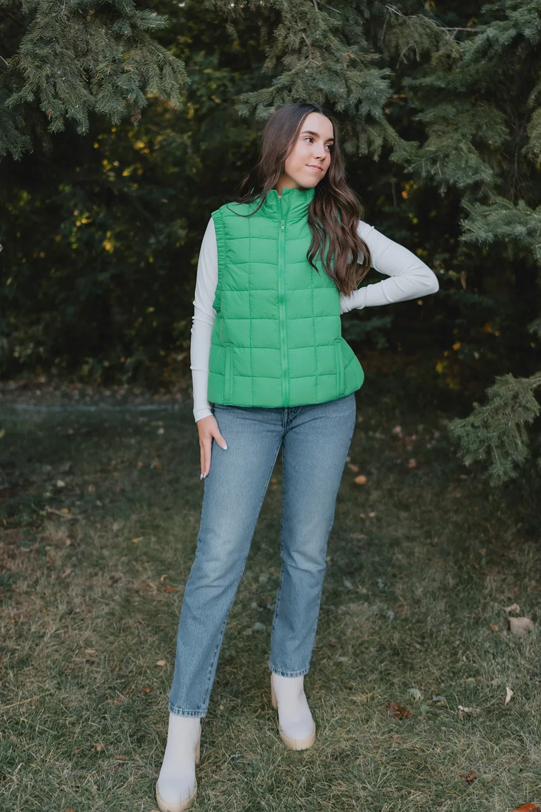 The Ryker Puffer Vest - Kelly Green