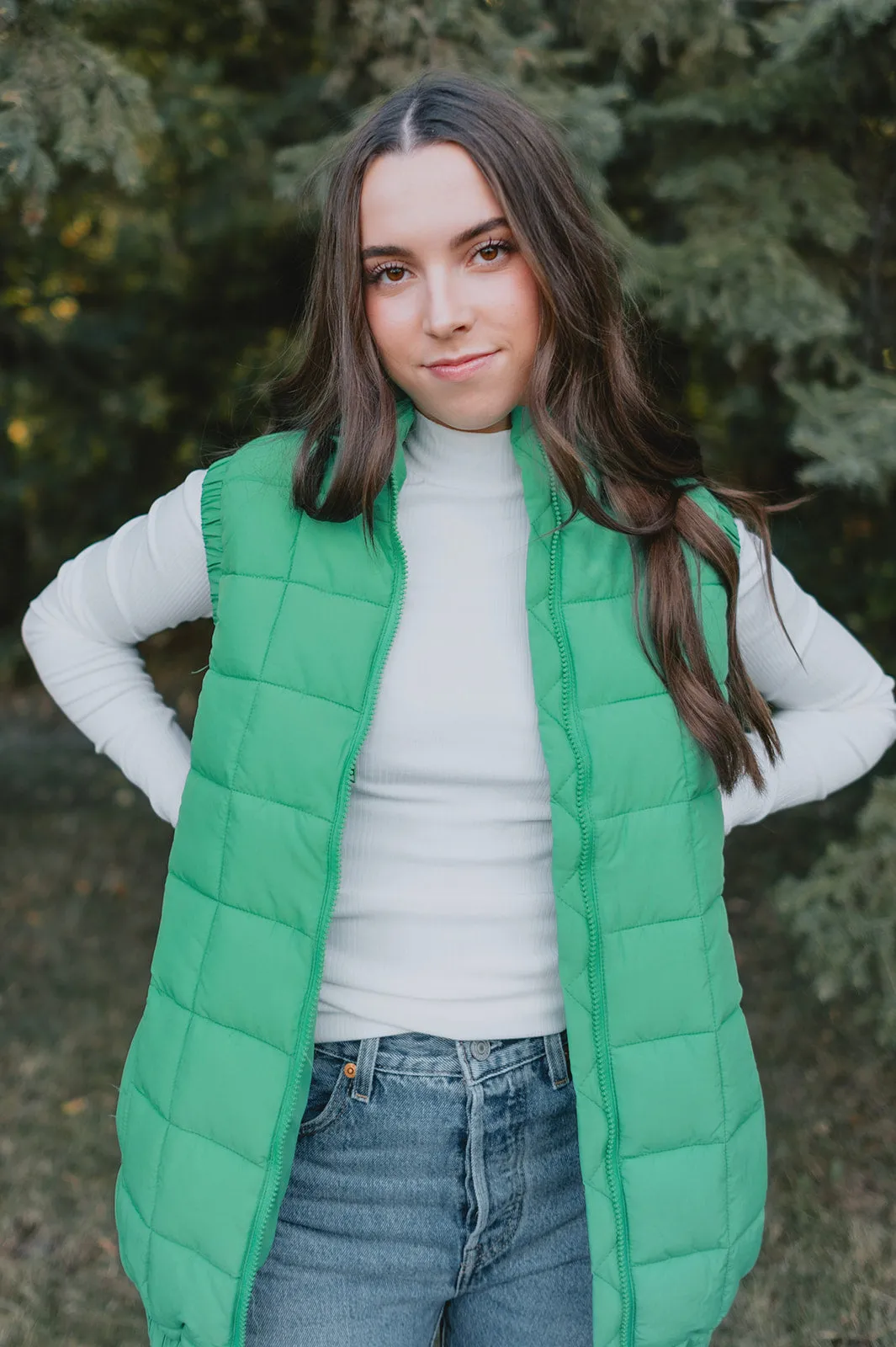 The Ryker Puffer Vest - Kelly Green