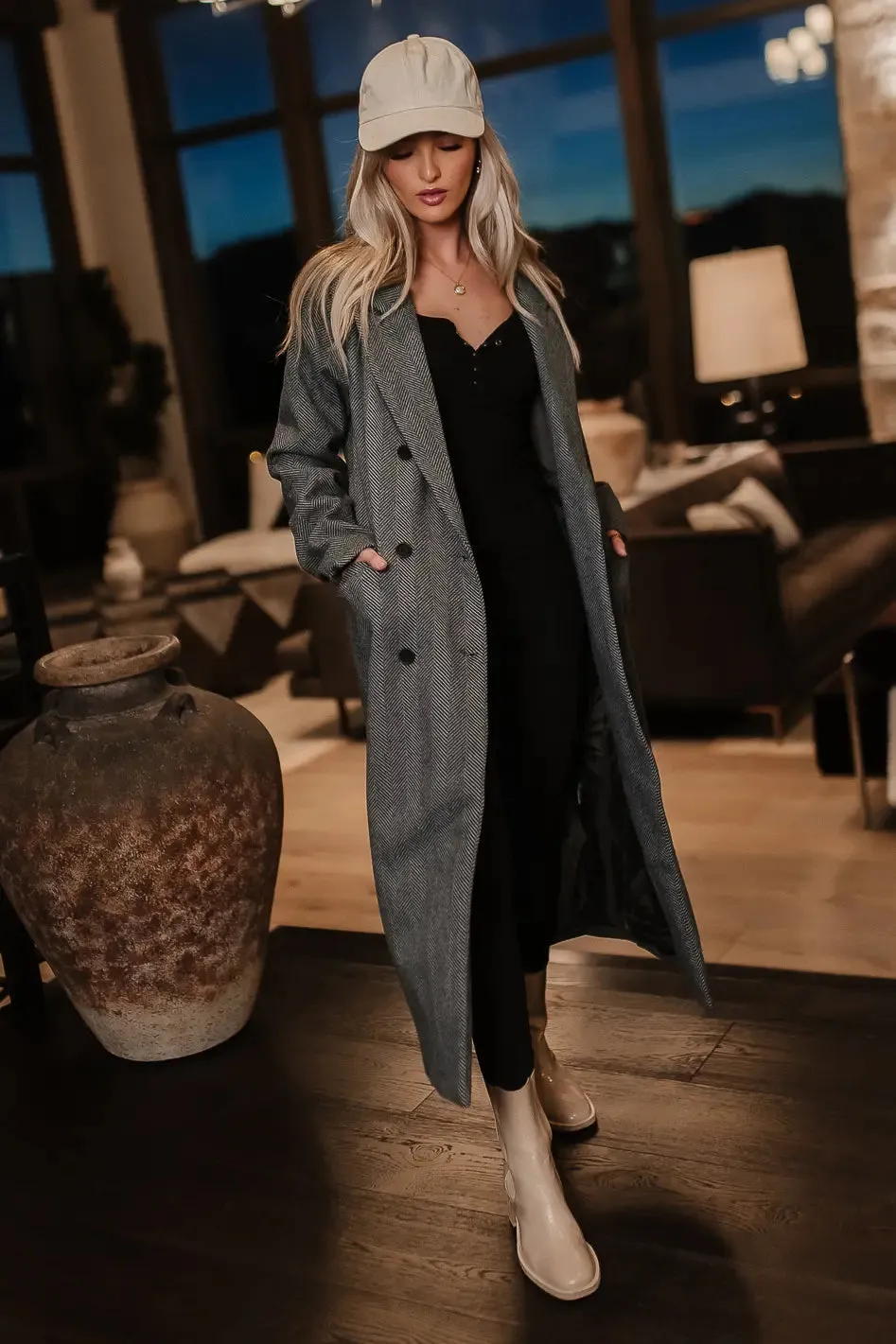 Vanessa Herringbone Coat - FINAL SALE