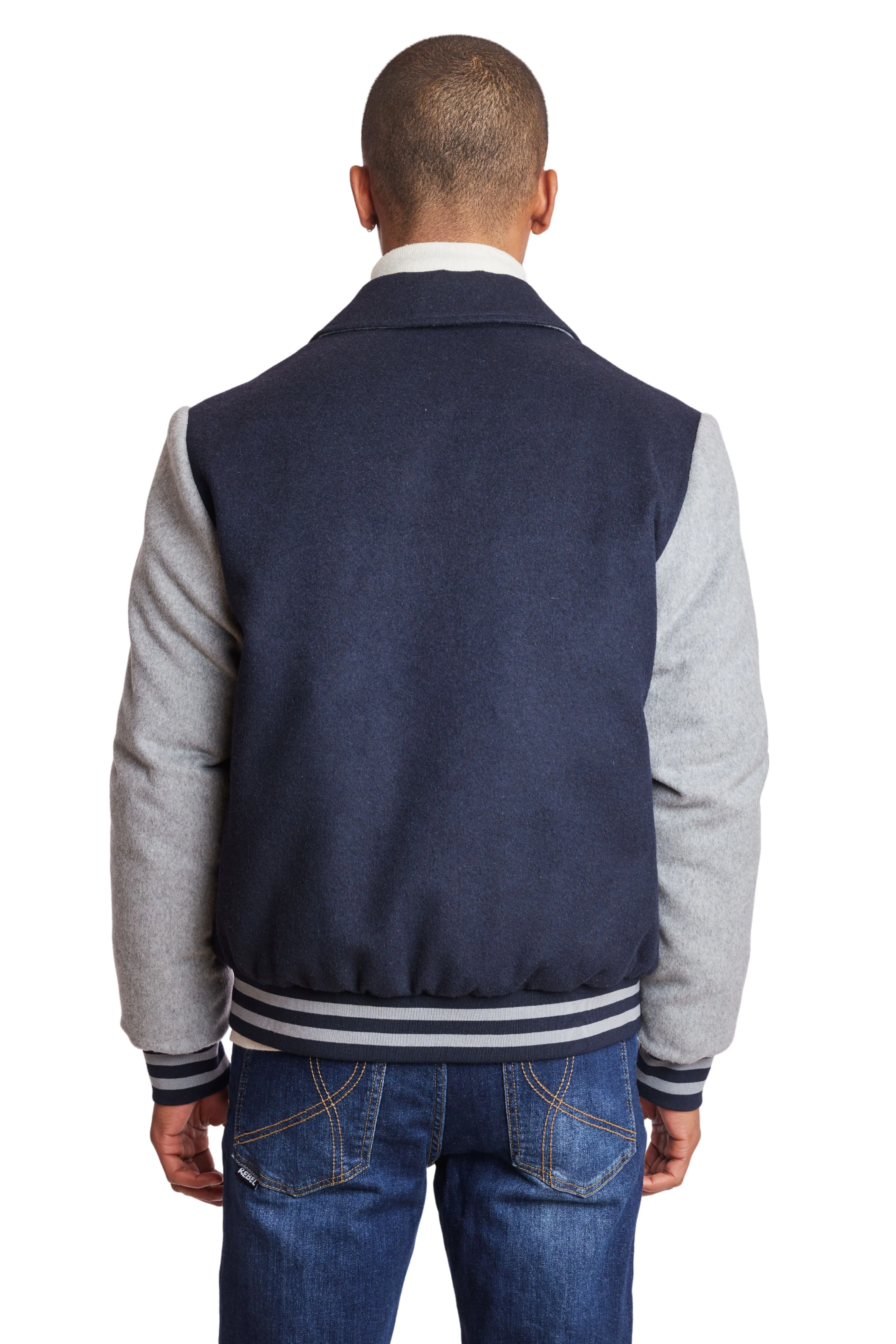 Varsity Jacket  - slim - Navy & Grey