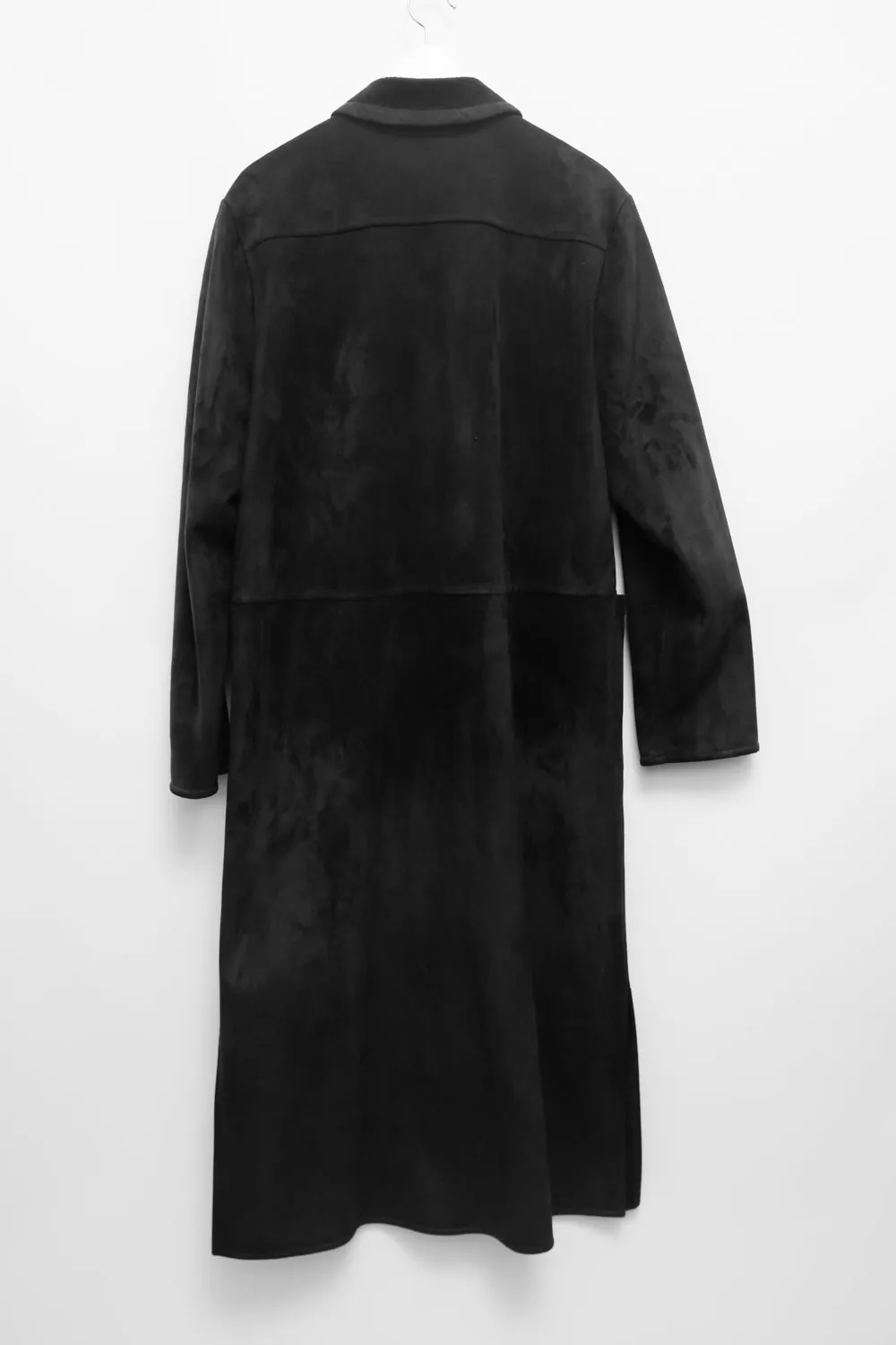 VINTAGE BLACK VEGAN FAUX SUEDE TRENCH COAT