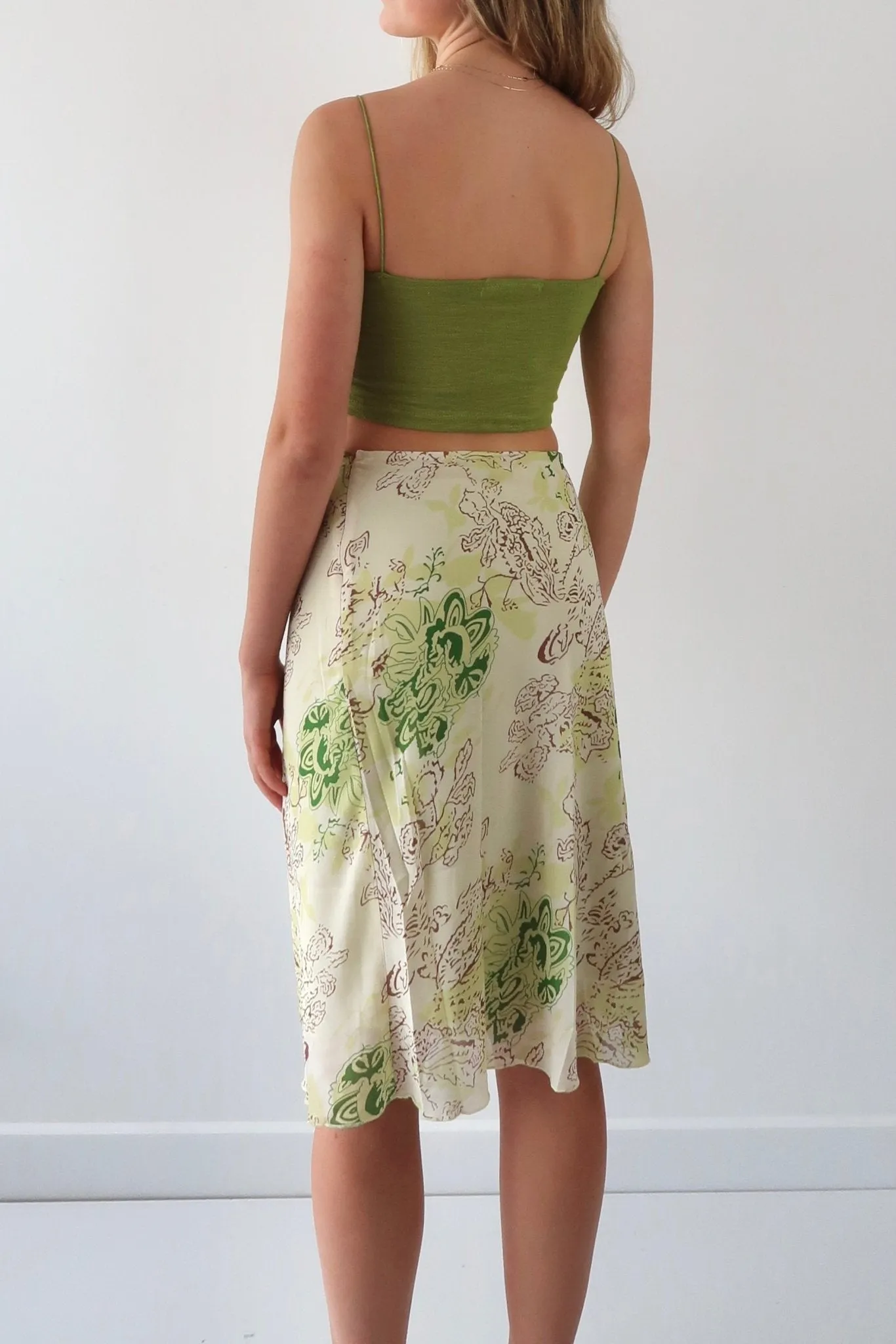 Vintage floral midi skirt