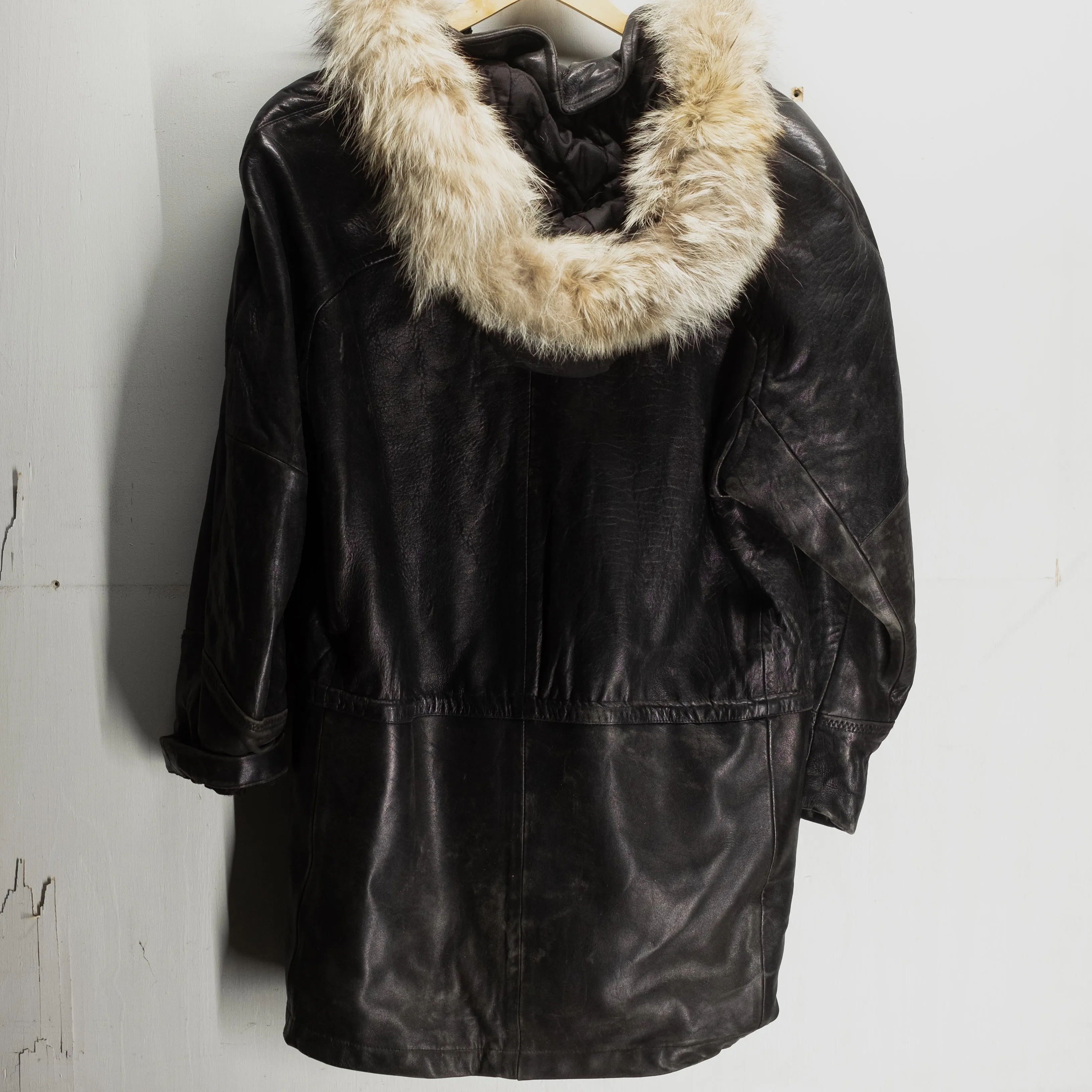 Vintage Lone Pine Hooded Leather Coat