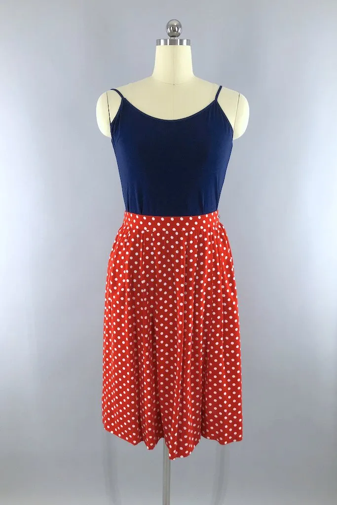 Vintage Red Polka Dot Skirt