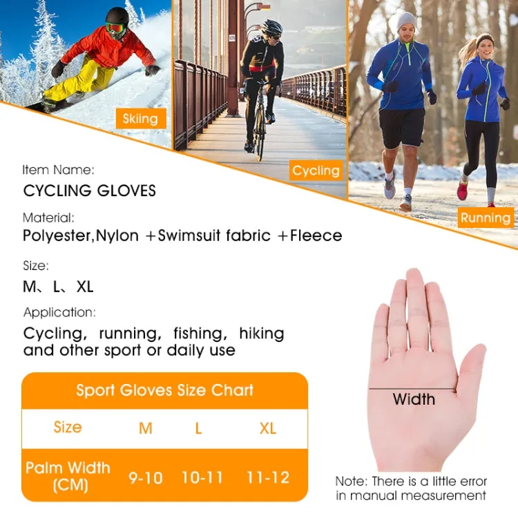 WEST BIKING YP0211220 Winter Warm Fleece Ski Gloves Silicone Non-Slip Riding Gloves, Size: XL(Black)