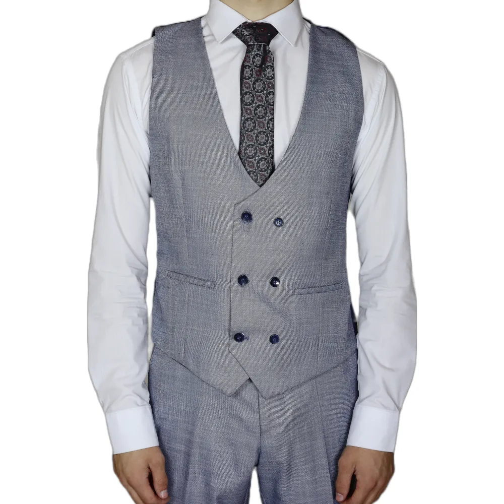 White/Black Avanti Milano Zig-Zag Patterned Three Piece Suit