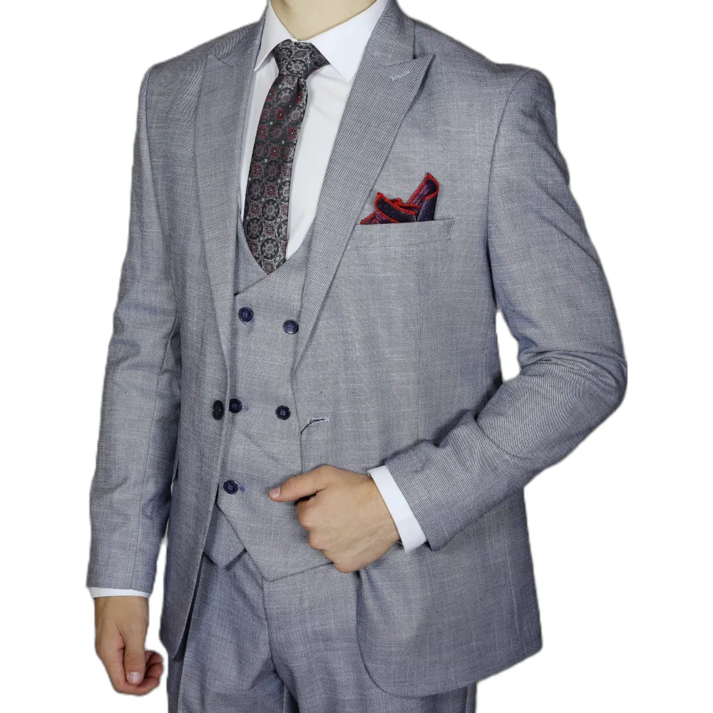 White/Black Avanti Milano Zig-Zag Patterned Three Piece Suit