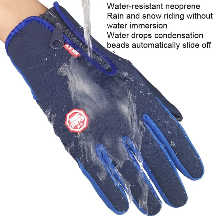 Winter Outdoor Riding Sports Waterproof Touch Screen Glove, Size: L(H043 Hemp Gray)