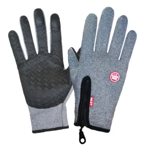 Winter Outdoor Riding Sports Waterproof Touch Screen Glove, Size: L(H043 Hemp Gray)