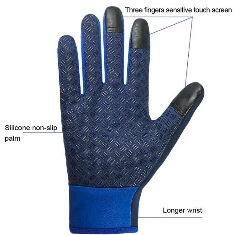 Winter Outdoor Riding Sports Waterproof Touch Screen Glove, Size: L(H043 Hemp Gray)